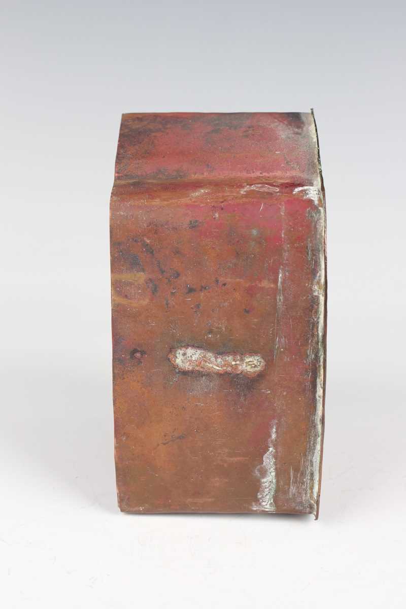 A Tibetan white metal mounted copper gau (portable shrine), late 19th century, the copper box of - Image 24 of 28