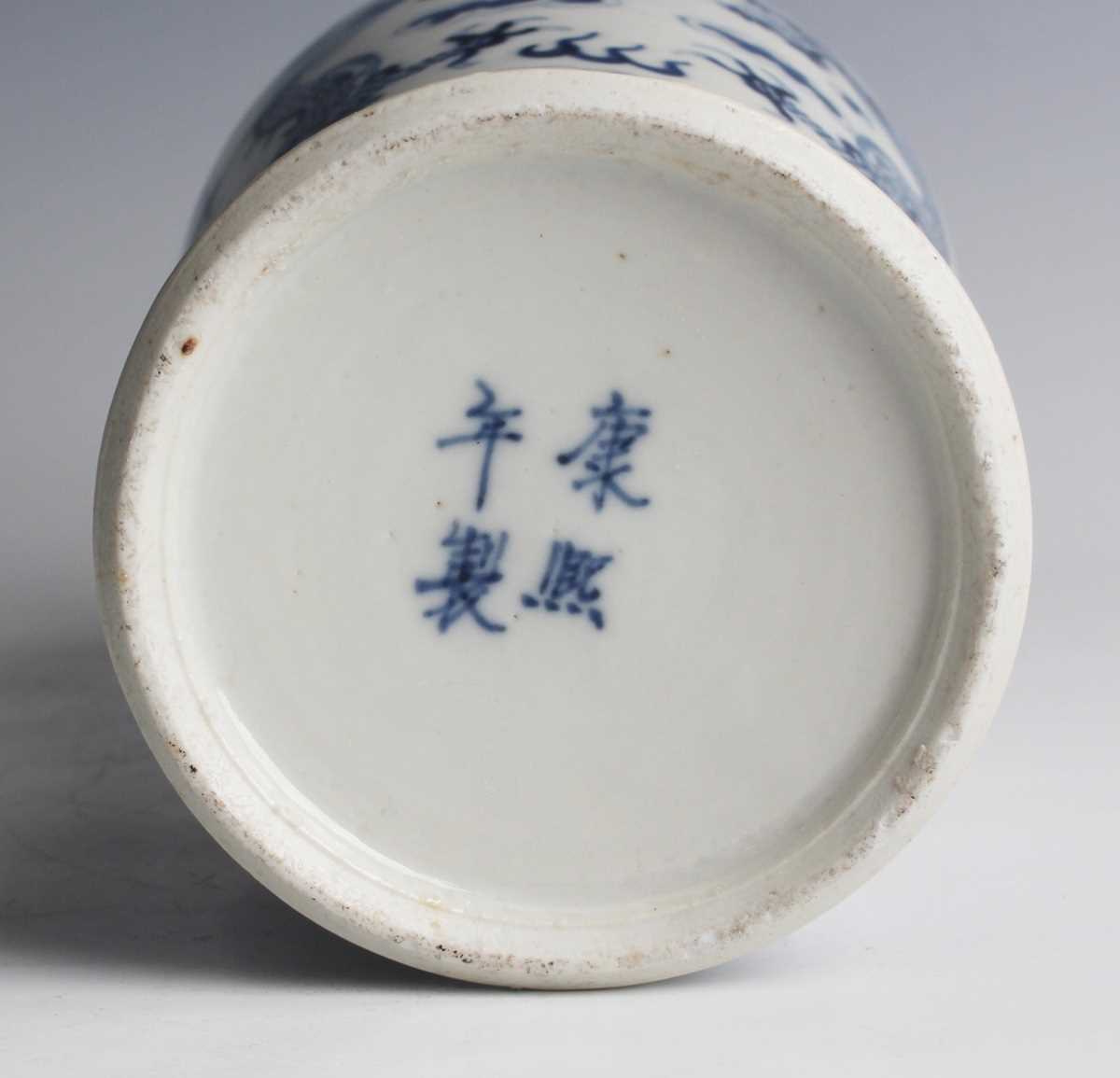 A group of six Chinese blue and white porcelain vases and covers, late 19th century, each of - Image 54 of 75