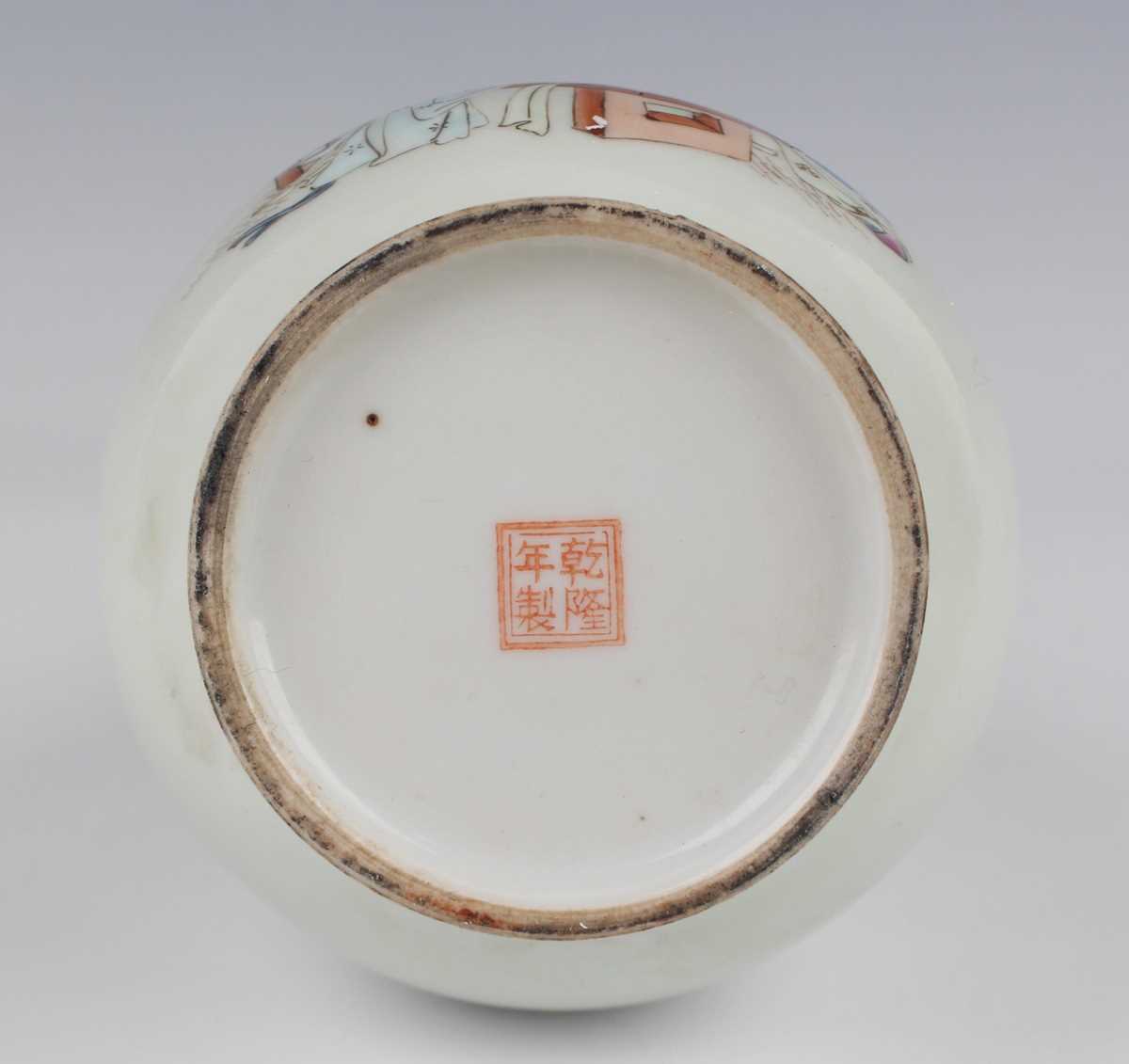 A Chinese famille rose millefleurs porcelain pot, mark of Guangxu but Republic period, of squat - Image 27 of 29