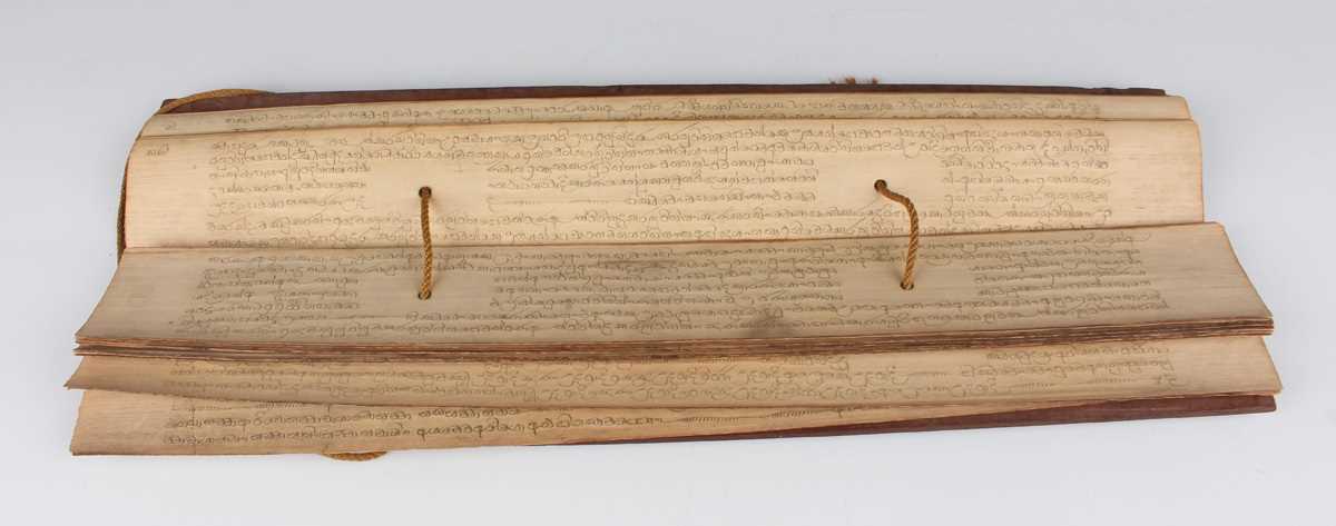 A Burmese palm leaf manuscript, late 19th century, comprising twenty-nine leaves of Sanskrit script, - Image 5 of 16