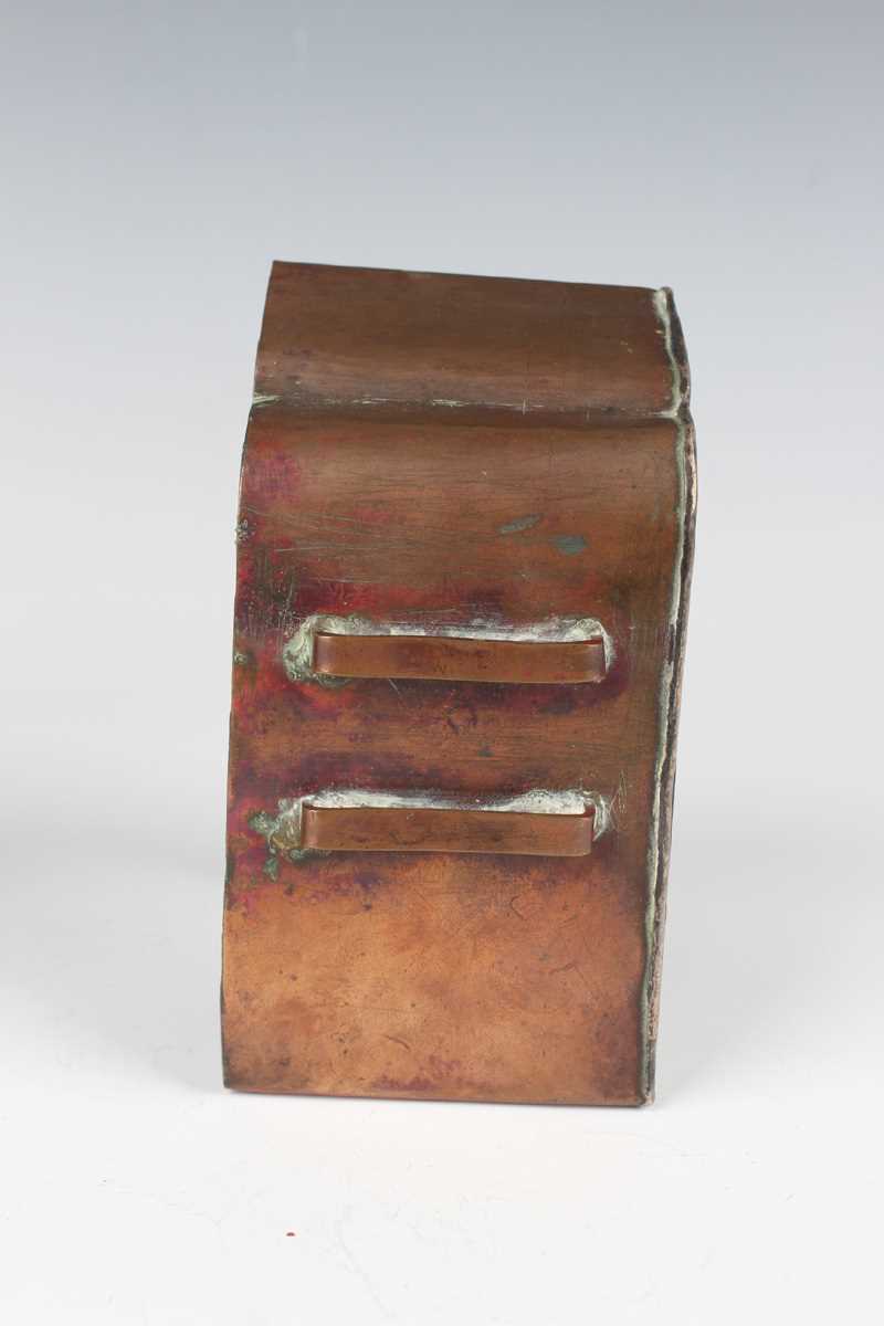 A Tibetan white metal mounted copper gau (portable shrine), late 19th century, the copper box of - Image 15 of 28