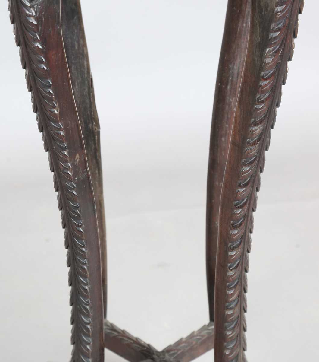 A Chinese hardwood jardinière stand, late 19th century, the circular top inset with a rouge marble - Image 13 of 17