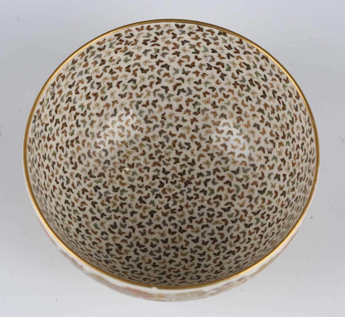 A Japanese Satsuma earthenware bowl by Yabu Meizan, Meiji period, of steep-sided circular form, - Image 11 of 21