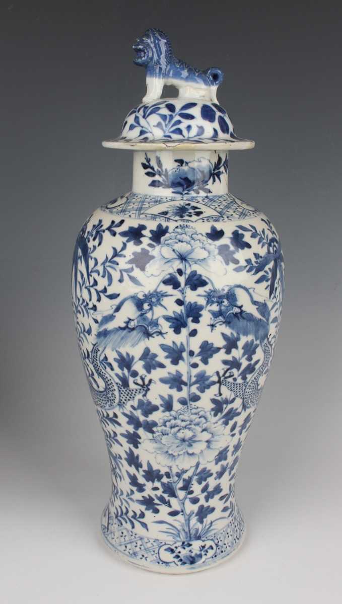 A group of six Chinese blue and white porcelain vases and covers, late 19th century, each of - Image 2 of 75