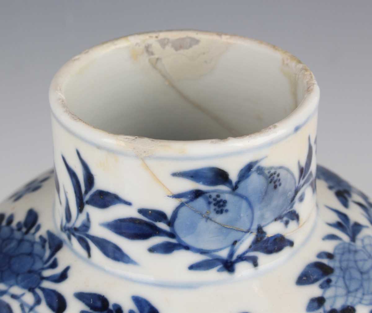 A group of six Chinese blue and white porcelain vases and covers, late 19th century, each of - Image 24 of 75