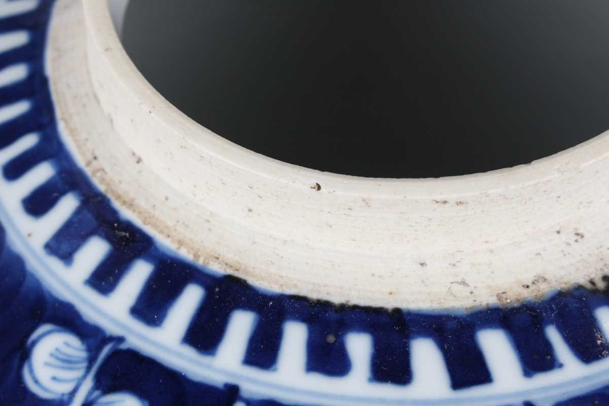 A Chinese blue and white porcelain ginger jar and cover, late 19th century, of stout ovoid form, - Image 9 of 10