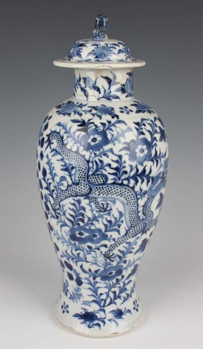 A group of six Chinese blue and white porcelain vases and covers, late 19th century, each of - Image 16 of 75