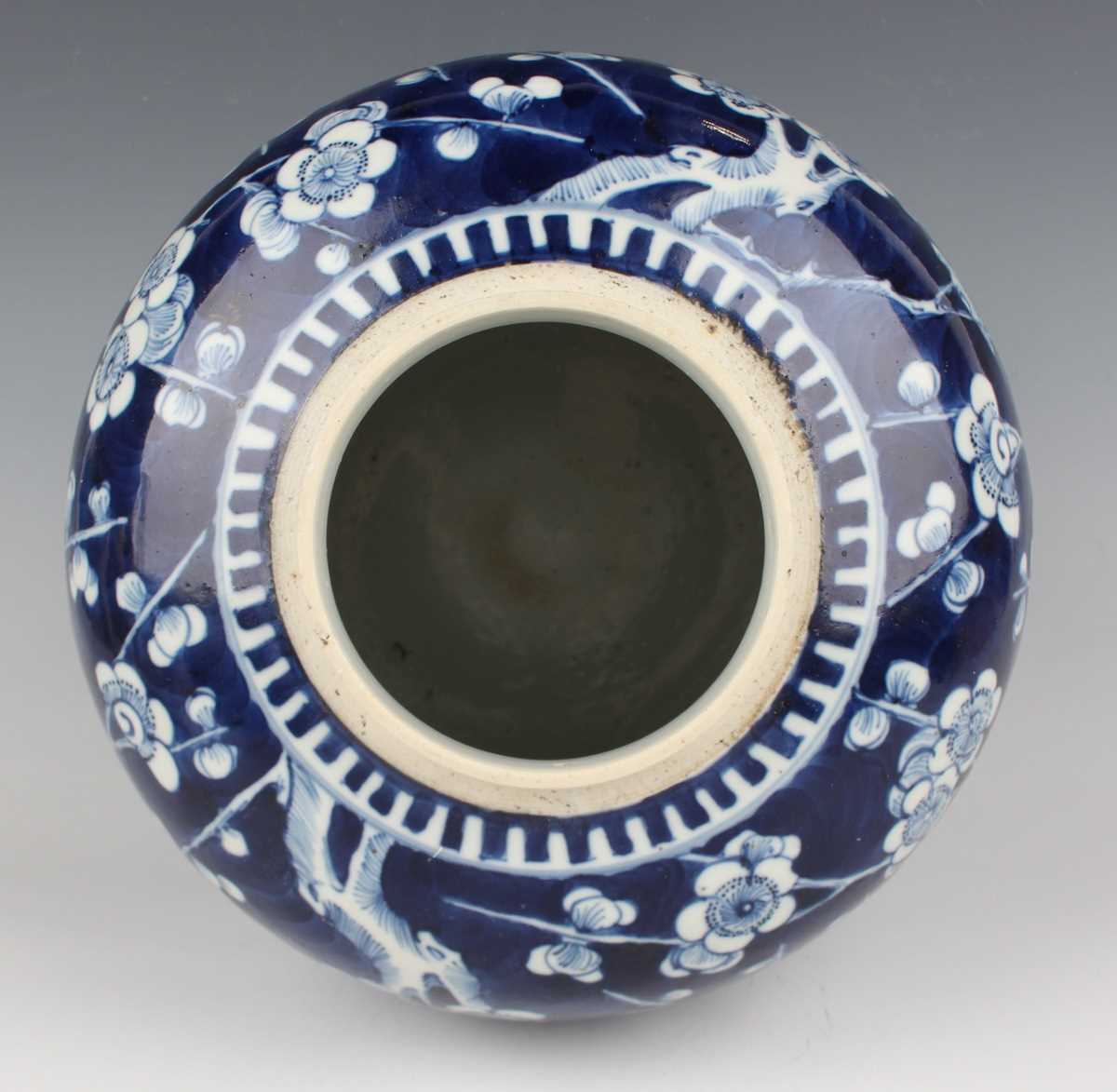 A Chinese blue and white porcelain ginger jar and cover, late 19th century, of stout ovoid form, - Image 7 of 10