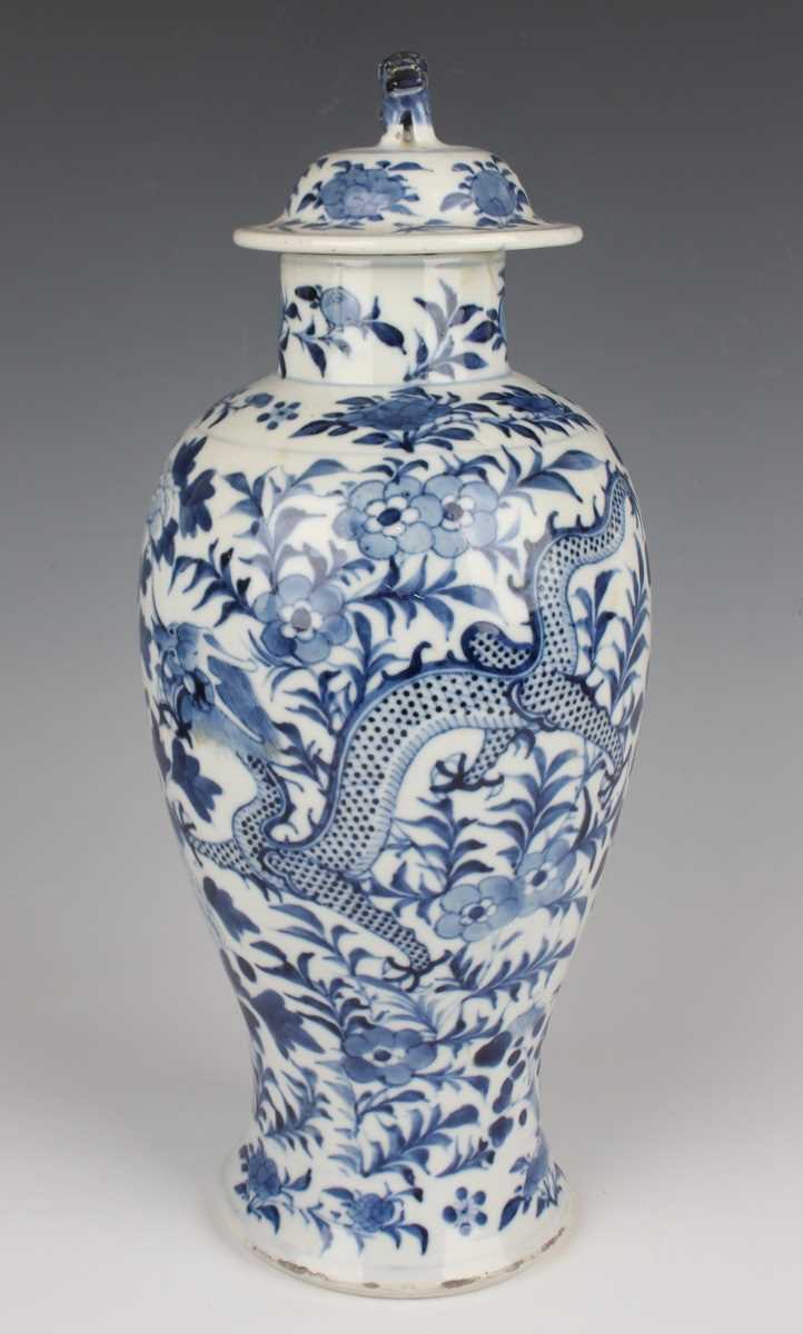 A group of six Chinese blue and white porcelain vases and covers, late 19th century, each of - Image 14 of 75