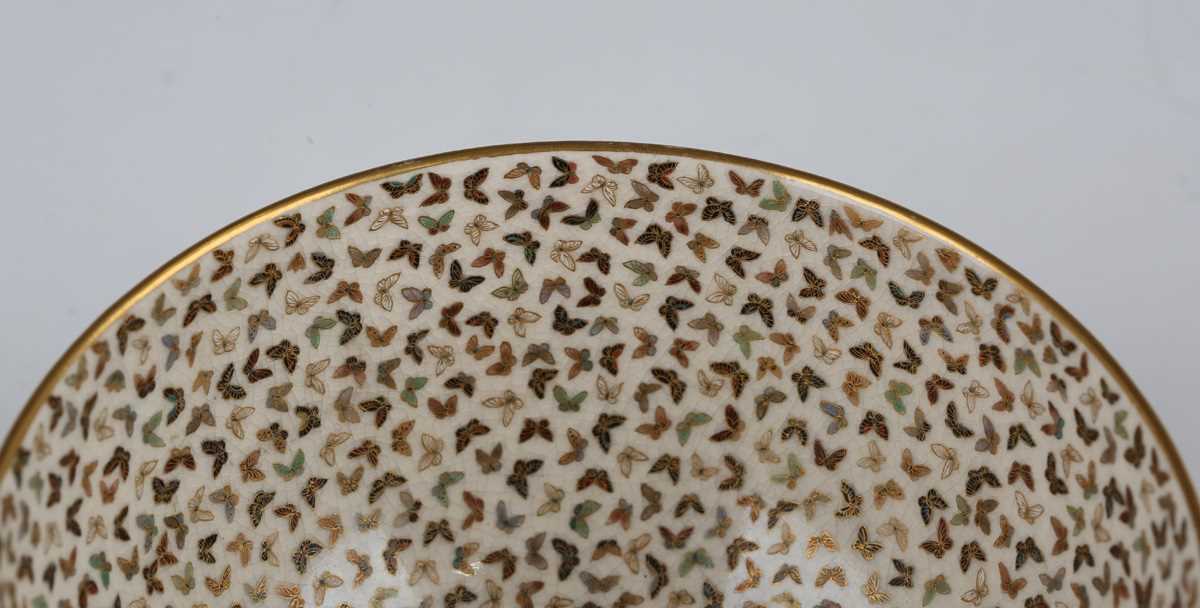 A Japanese Satsuma earthenware bowl by Yabu Meizan, Meiji period, of steep-sided circular form, - Image 13 of 21