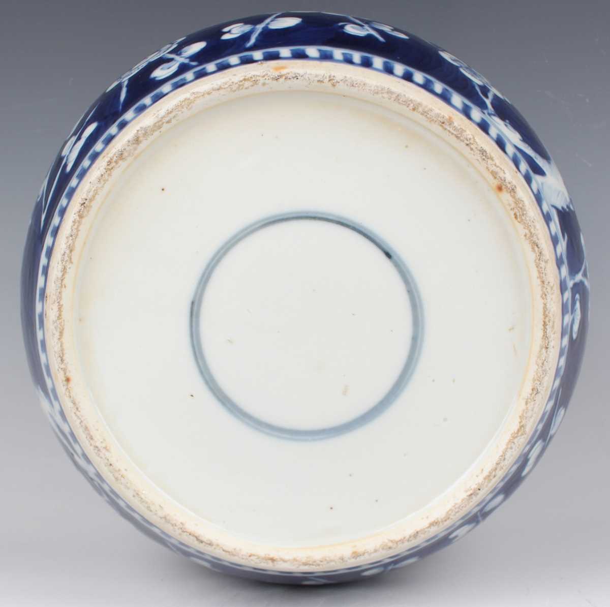 A Chinese blue and white porcelain ginger jar and cover, late 19th century, of stout ovoid form, - Image 8 of 10