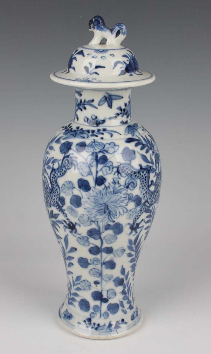 A group of six Chinese blue and white porcelain vases and covers, late 19th century, each of - Image 40 of 75