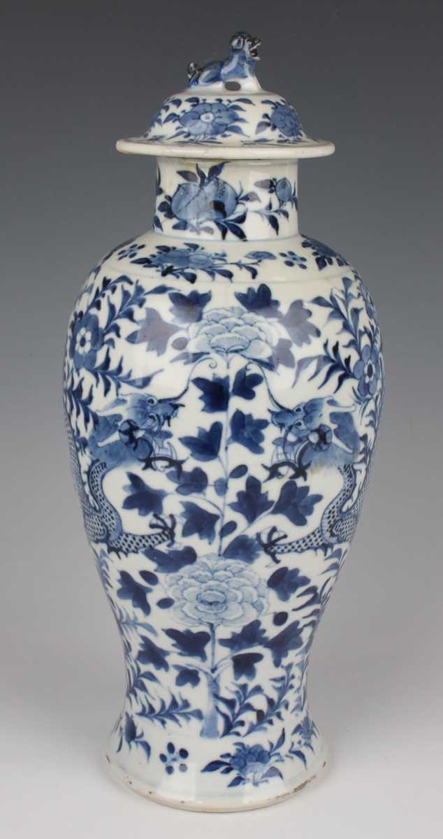 A group of six Chinese blue and white porcelain vases and covers, late 19th century, each of - Image 13 of 75