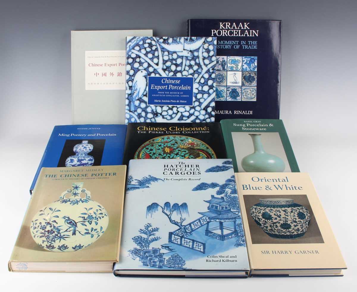 A collection of Asian art reference books, including 'Kraak Porcelain' by Maura Rinaldi, 1989, '