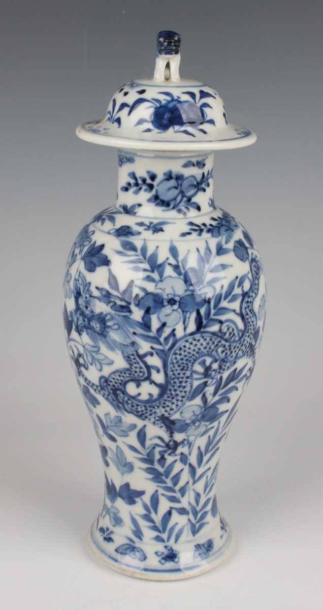 A group of six Chinese blue and white porcelain vases and covers, late 19th century, each of - Image 39 of 75