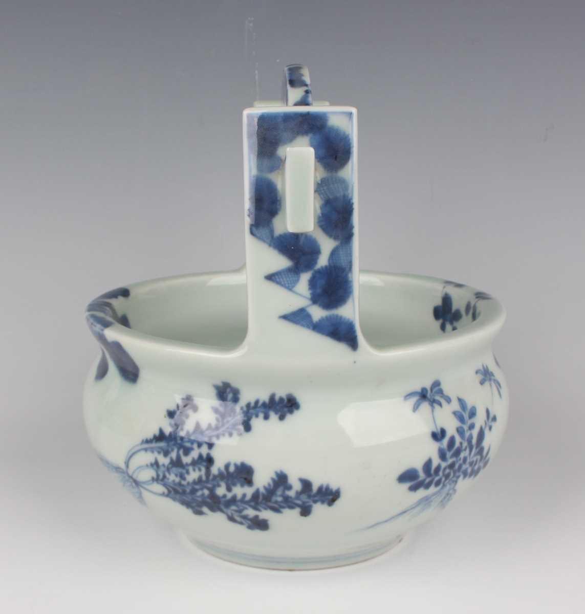 A Japanese Arita blue and white porcelain circular bowl, 19th century, of compressed circular form - Image 6 of 28