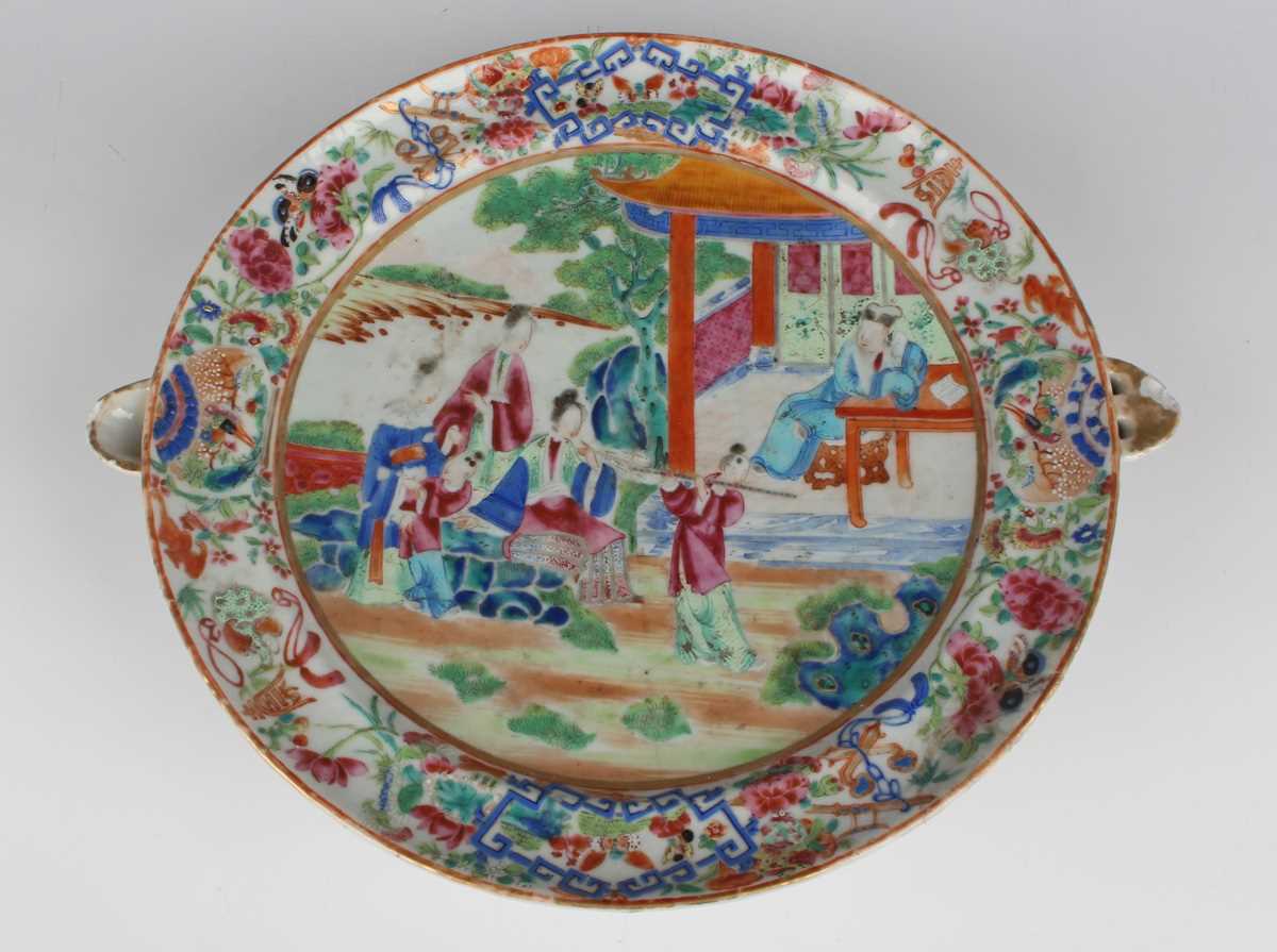 Two Chinese Canton famille rose porcelain side plates, mid-19th century, each painted with a central - Image 12 of 18