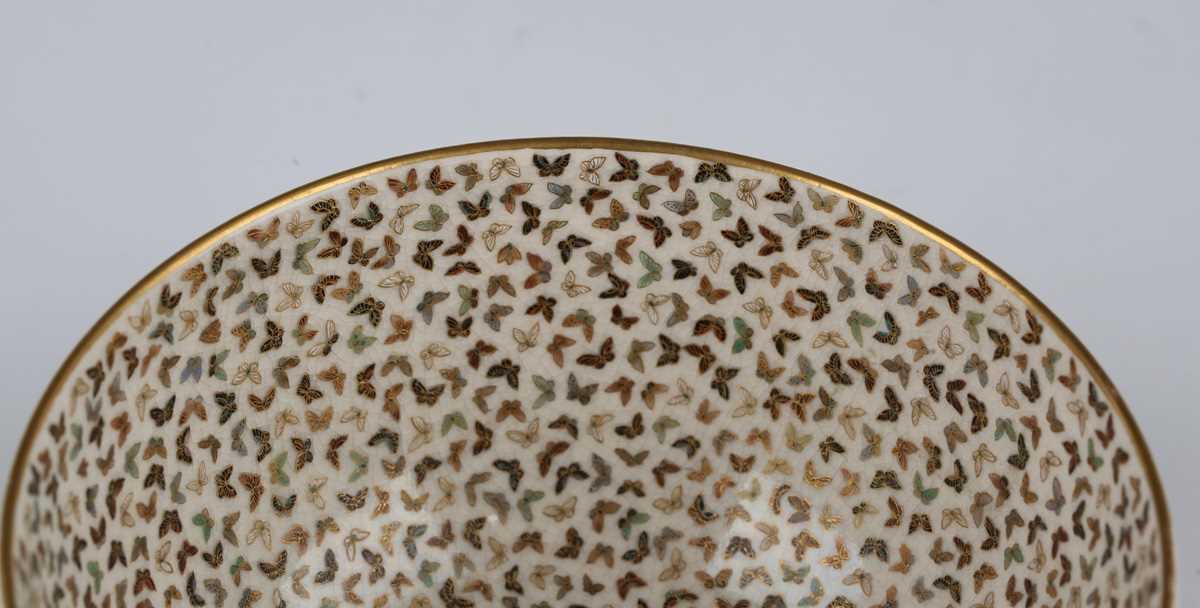 A Japanese Satsuma earthenware bowl by Yabu Meizan, Meiji period, of steep-sided circular form, - Image 12 of 21