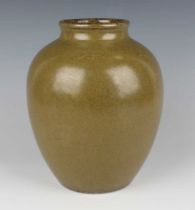 A Chinese teadust glazed vase, mark of Guangxu and possibly of the period, of ovoid form with