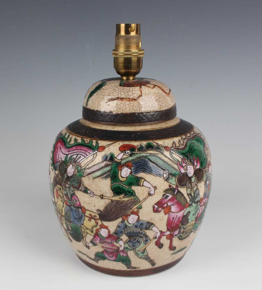 A Chinese crackle glazed porcelain vase, early 20th century, the ovoid body and flared neck - Image 15 of 19