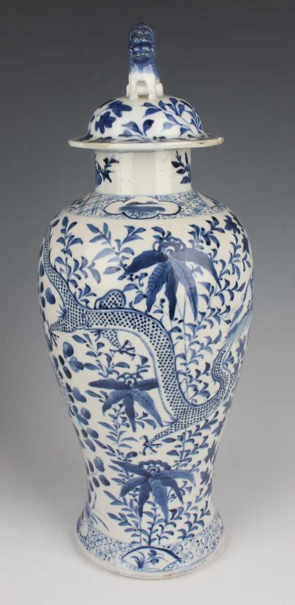 A group of six Chinese blue and white porcelain vases and covers, late 19th century, each of - Image 5 of 75