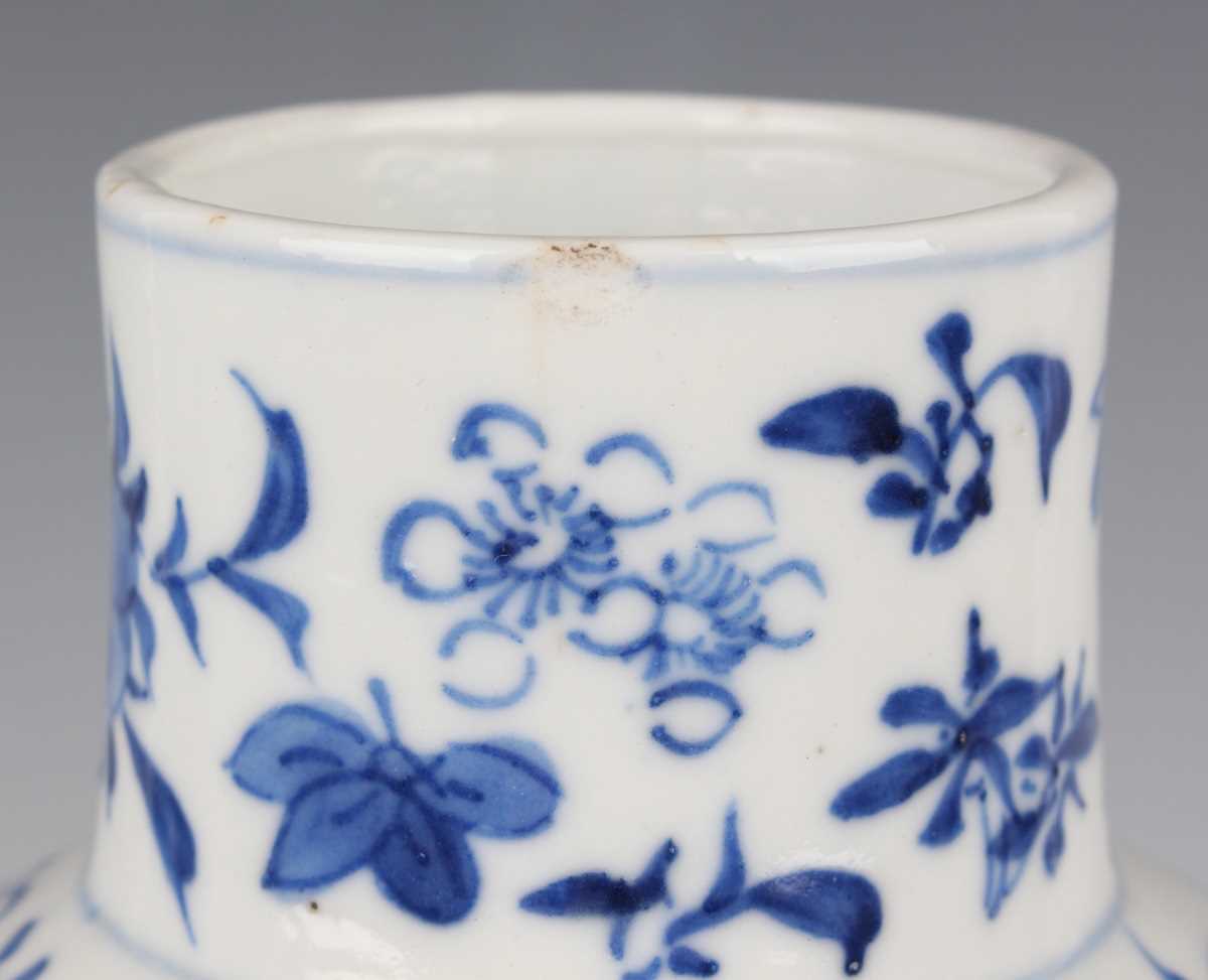 A group of six Chinese blue and white porcelain vases and covers, late 19th century, each of - Image 37 of 75