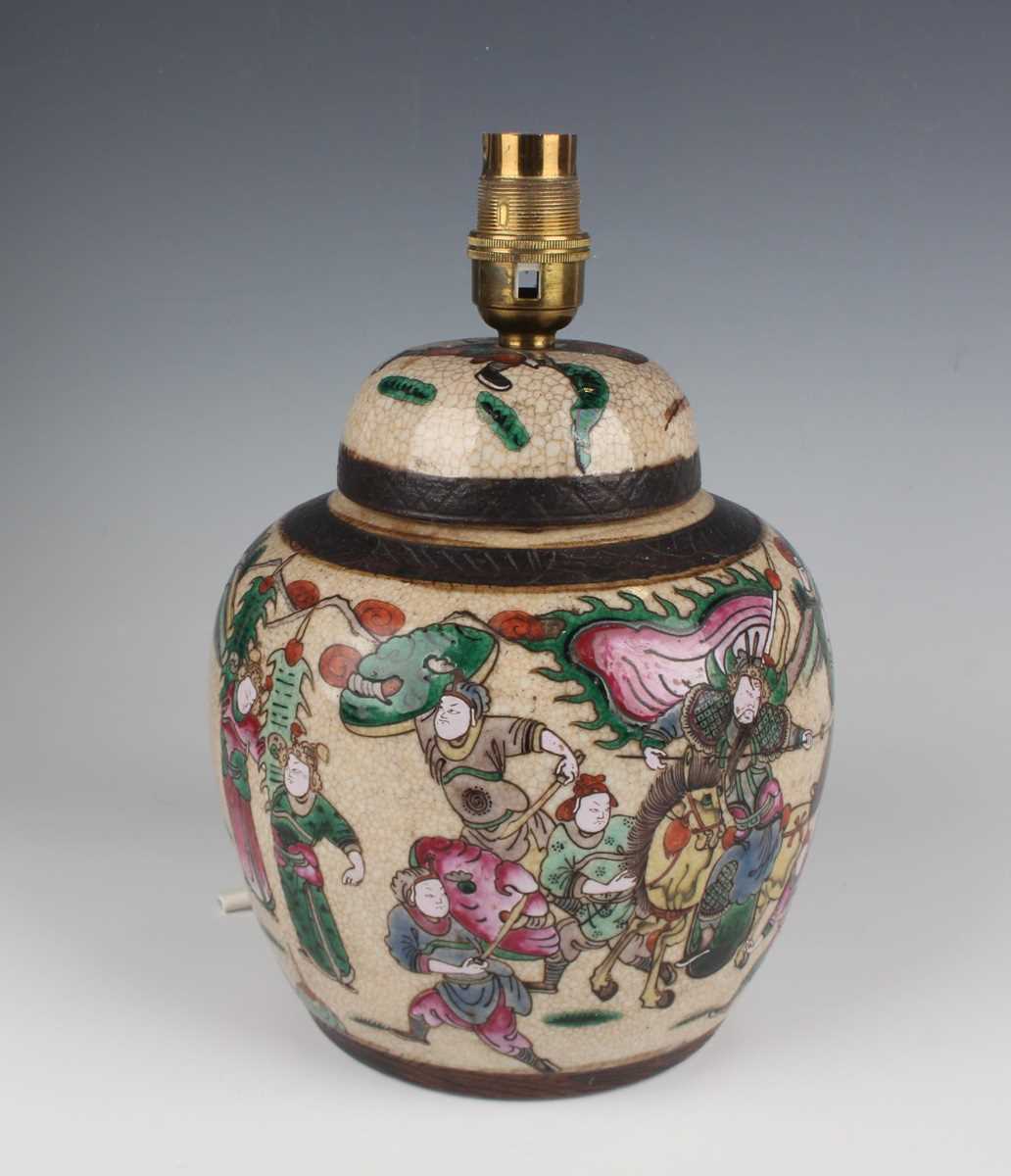 A Chinese crackle glazed porcelain vase, early 20th century, the ovoid body and flared neck - Image 12 of 19