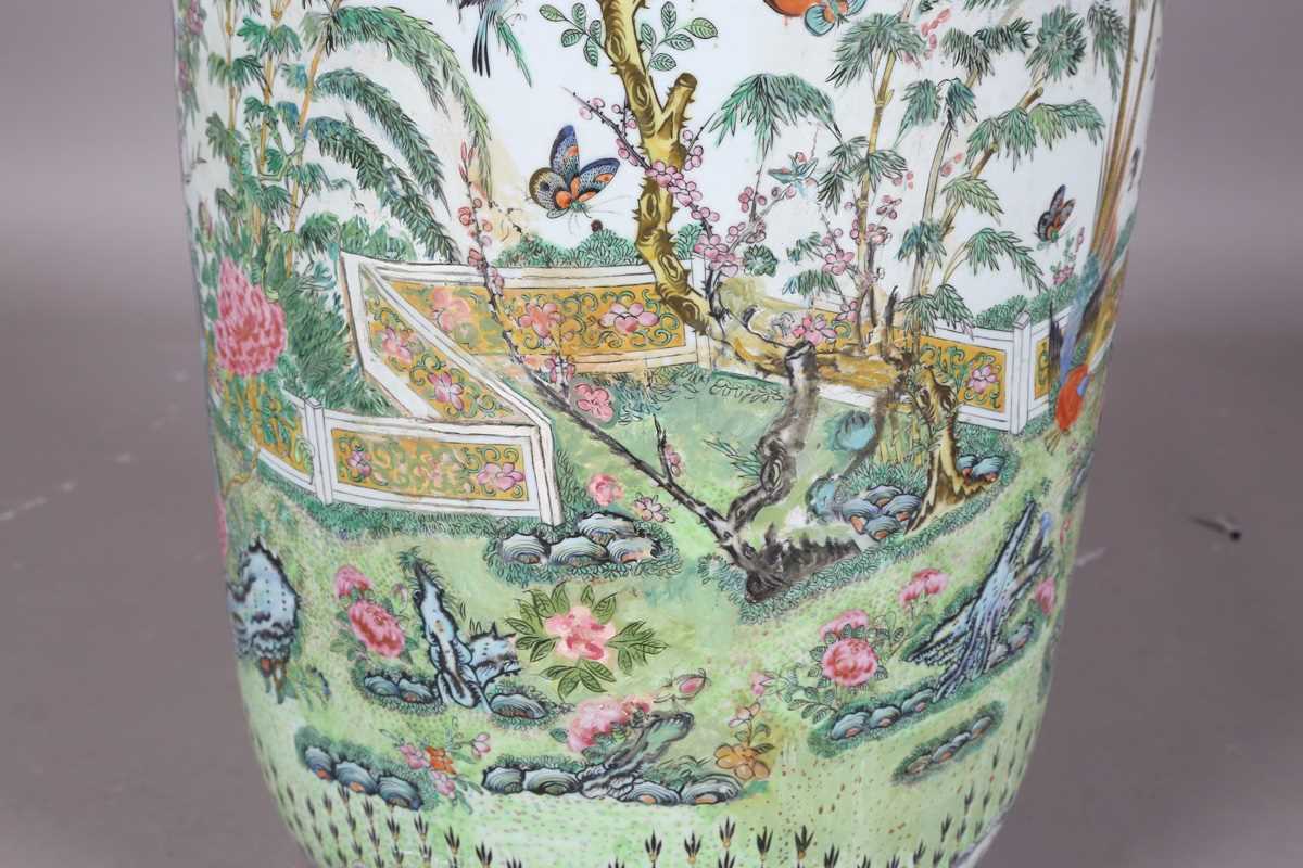 A large Chinese Canton famille rose porcelain vase, mid to late 19th century, the swollen - Image 33 of 47
