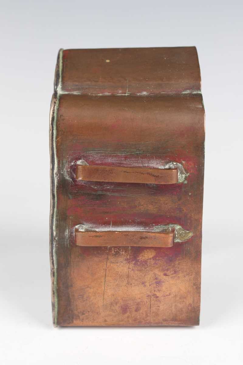 A Tibetan white metal mounted copper gau (portable shrine), late 19th century, the copper box of - Image 18 of 28