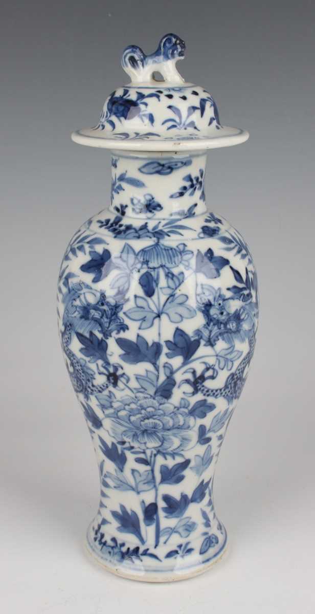 A group of six Chinese blue and white porcelain vases and covers, late 19th century, each of - Image 38 of 75