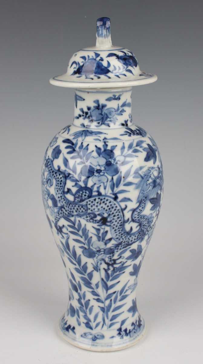 A group of six Chinese blue and white porcelain vases and covers, late 19th century, each of - Image 41 of 75