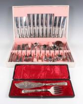 An Arthur Price canteen of plated cutlery, cased, together with a collection of other cutlery.