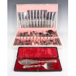 An Arthur Price canteen of plated cutlery, cased, together with a collection of other cutlery.