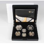 An Elizabeth II Royal Mint United Kingdom silver piedfort six-coin set 2011, boxed with