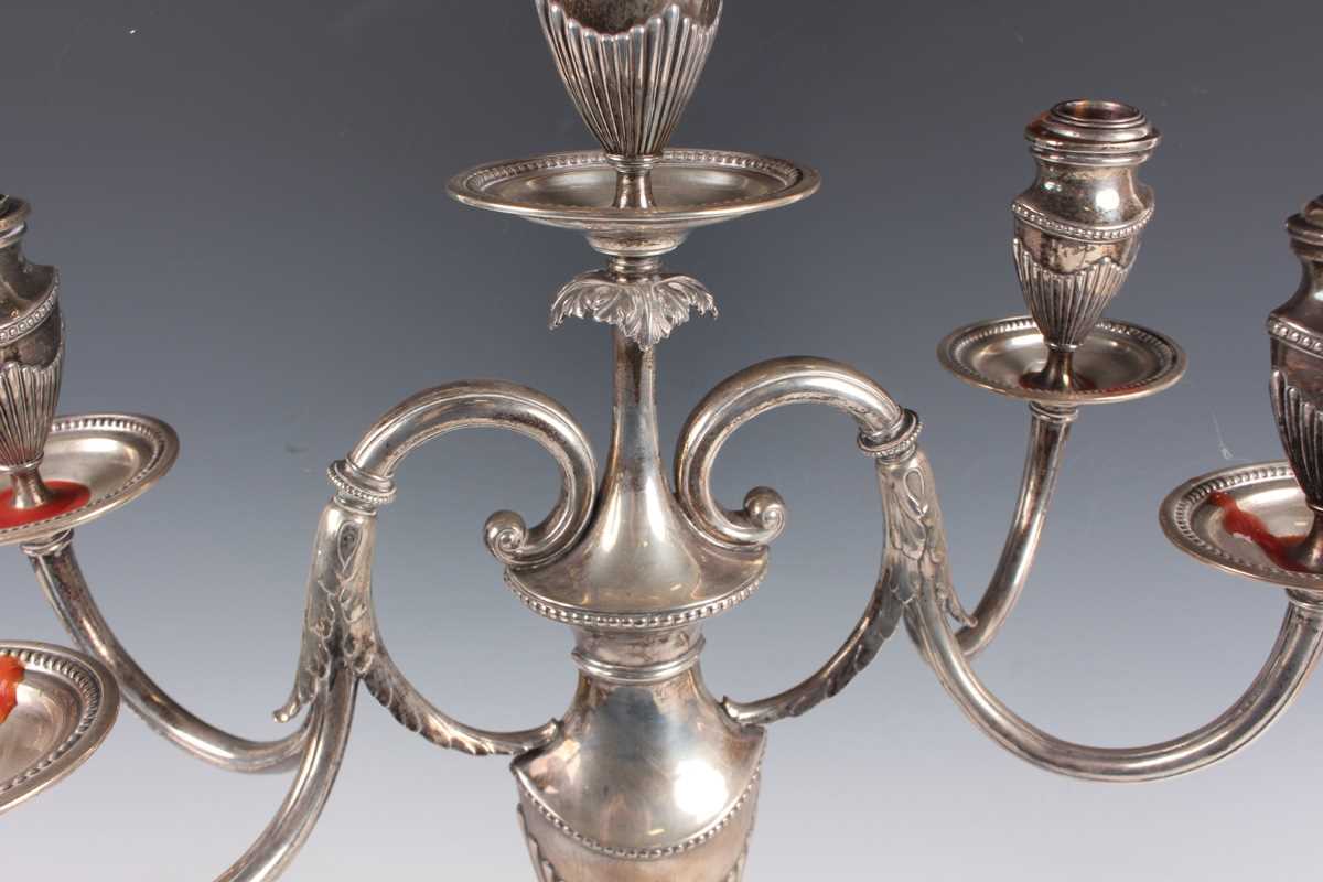 An early 20th century German .800 silver five-light four-branch candelabrum by M.H. Wilkens & Sohne, - Image 2 of 3