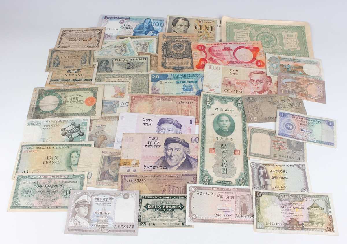 A large collection of European and world banknotes, mostly circulated and soiled, including a - Image 5 of 7