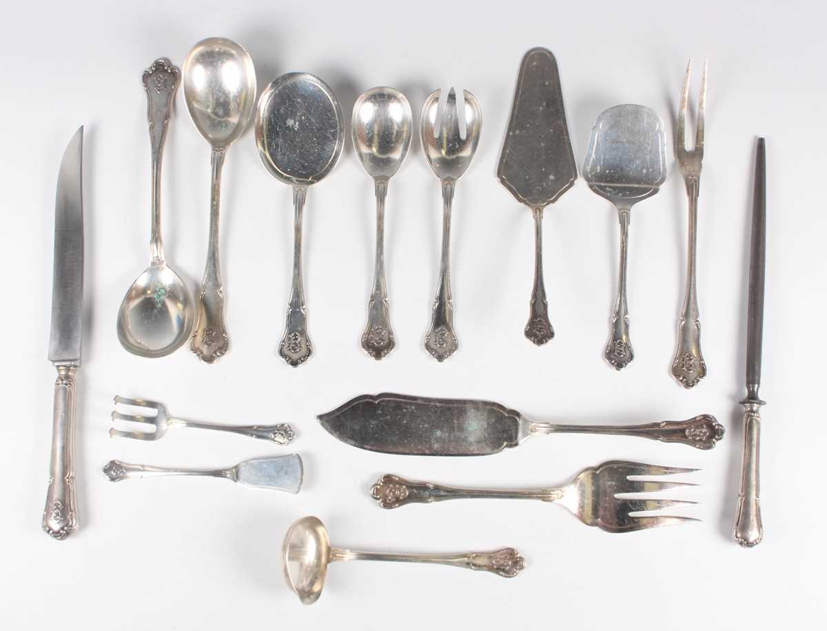 An early 20th century German canteen of .800 silver cutlery by Koch & Bergfeld, including table