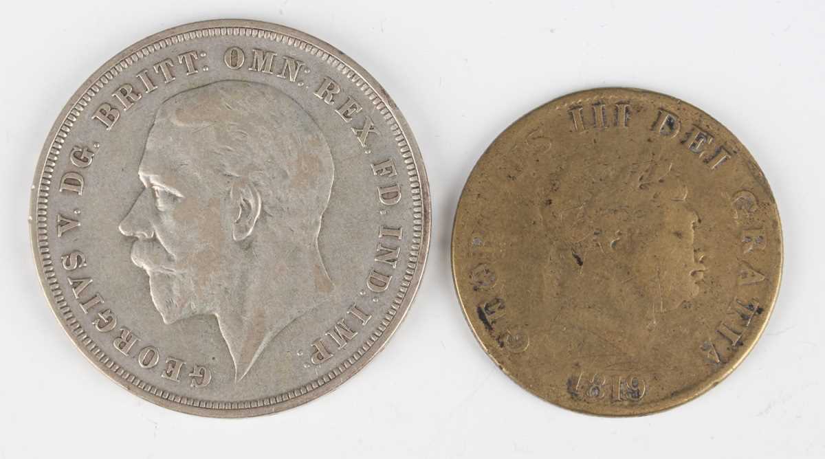 A small collection of British silver and silver nickel coinage, including a George IV crown 1821, - Image 8 of 9