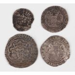 An Edward IV groat 1461-1485, London Mint, an Edward III half-groat 1327-1377, London Mint, and