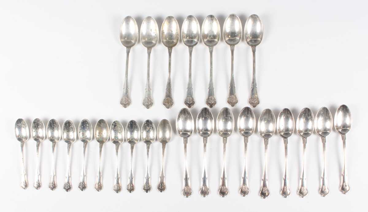 An early 20th century German canteen of .800 silver cutlery by Koch & Bergfeld, including table - Image 7 of 9