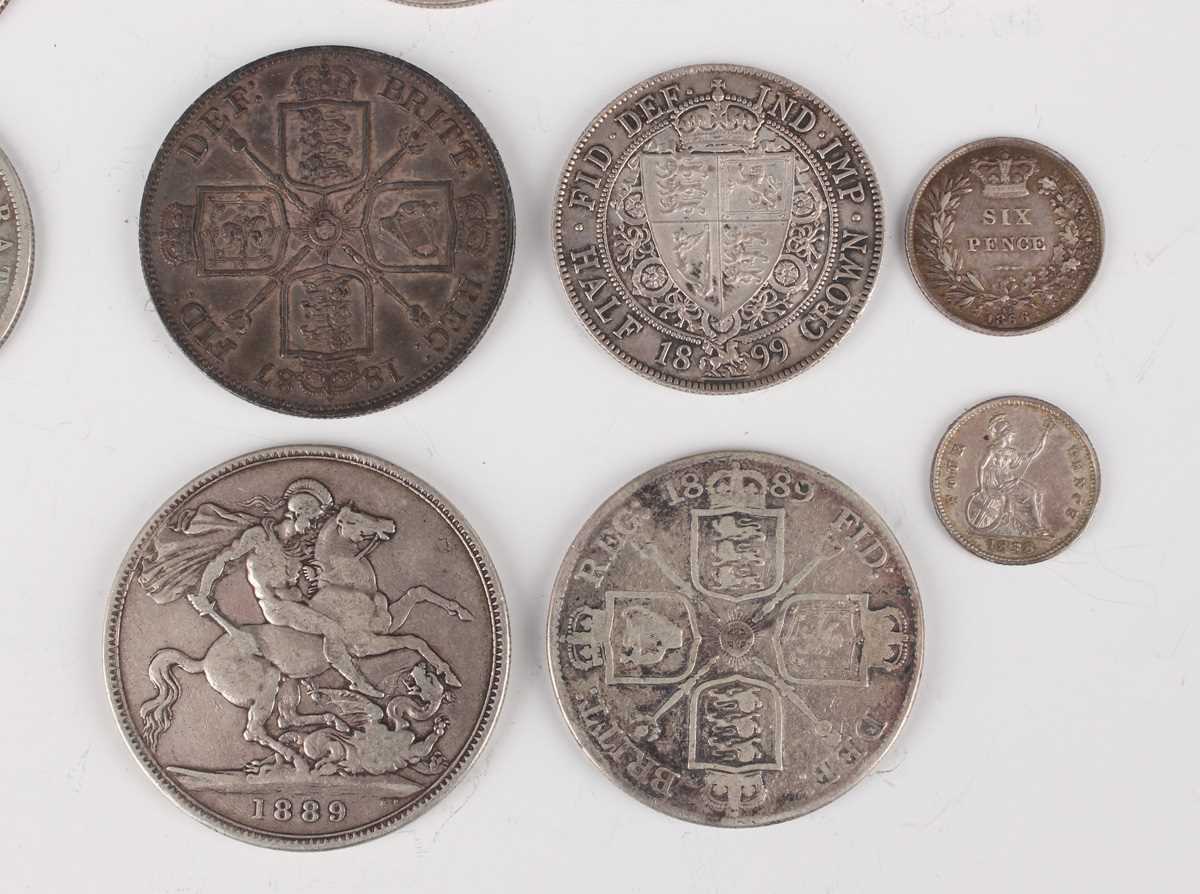 A group of eight Victoria Young Head half-crowns, including 1884 and 1885, and a group of other - Image 3 of 3