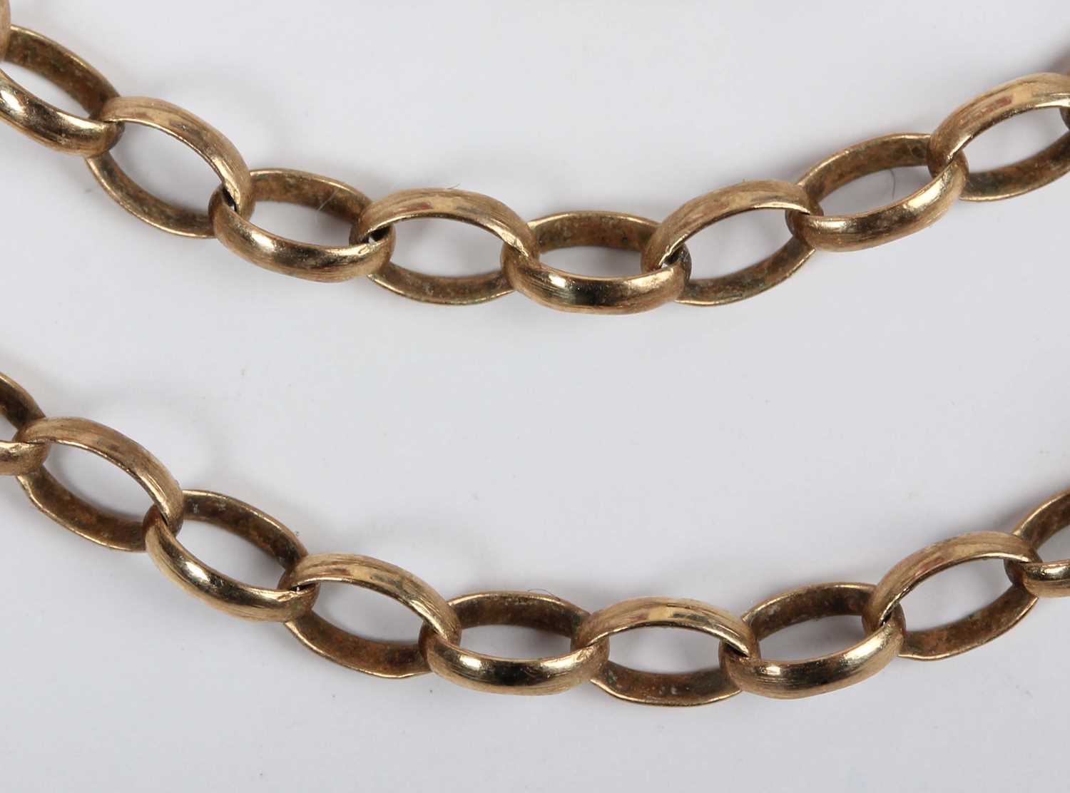 A 9ct gold oval link neckchain on a boltring clasp, London 1982, weight 9.8g, length 62.5cm. - Image 2 of 2