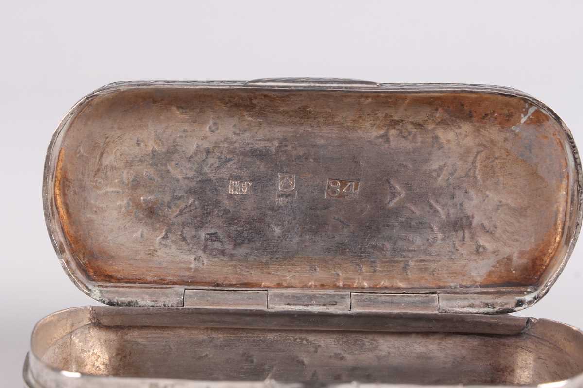 A mid-19th century Russian silver snuff box, 84 zolotnik, of rectangular form with curved ends, - Image 6 of 16