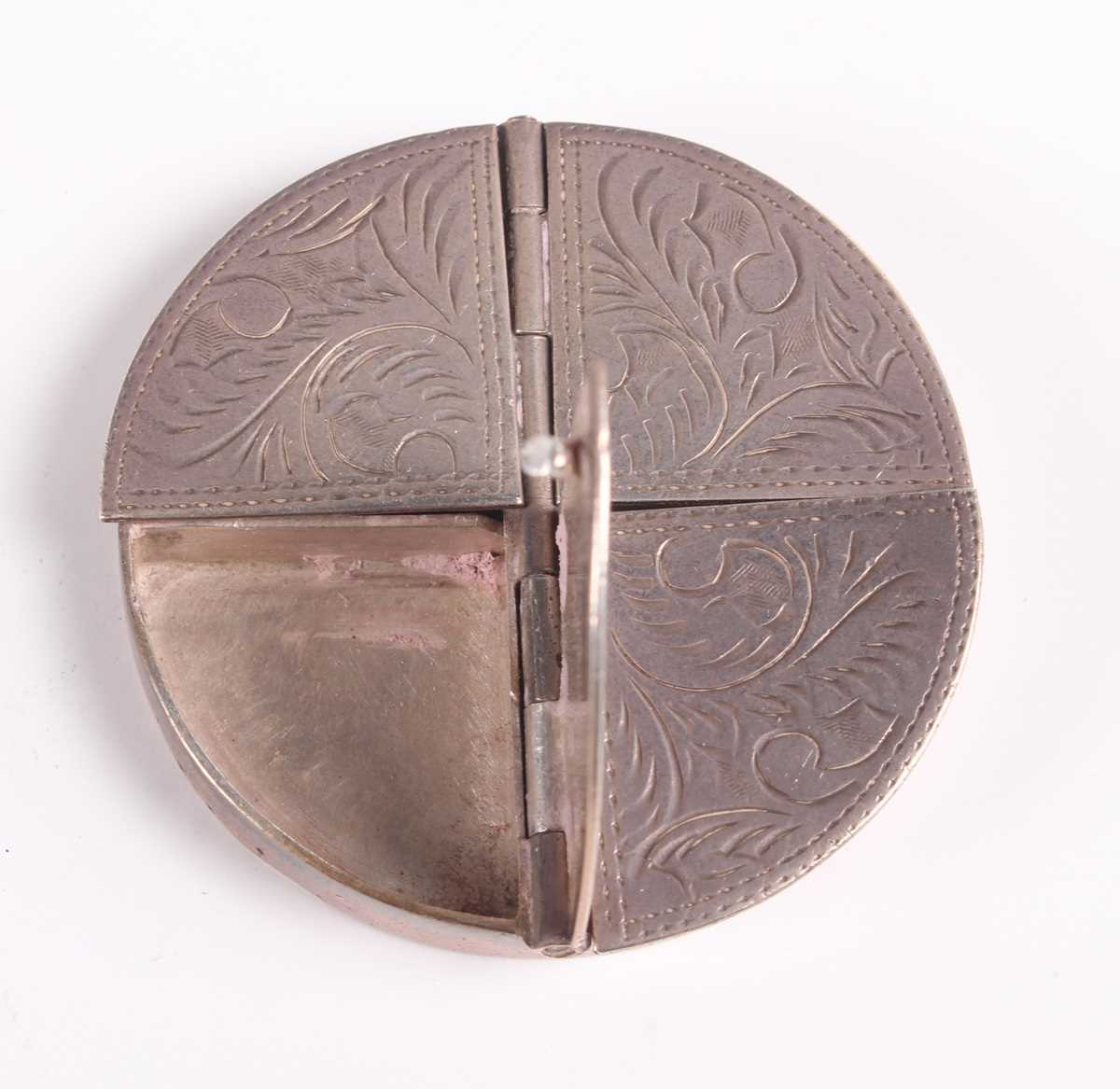A group of fourteen silver pill and snuff boxes, including a circular pillbox with four hinged - Image 5 of 12