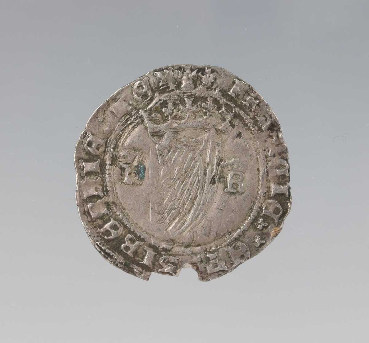 An Ireland Henry VIII sixpenny groat, harp coinage, mintmark lis (some edge loss, areas of double-