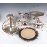 A group of plated items, including a pair of entrées dishes and covers, syphon stand, a pair of