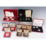 A small collection of various Elizabeth II Royal Mint and Pobjoy Mint commemorative coins, including