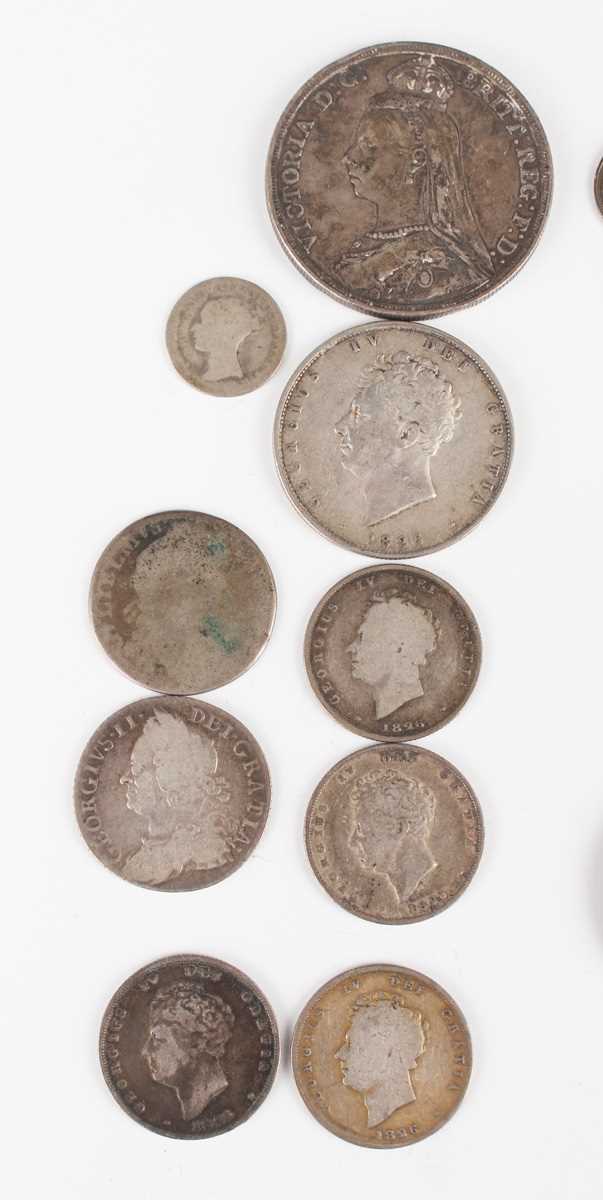 A small collection of various British coinage, including a George III shilling 1787, a Victoria - Image 4 of 5