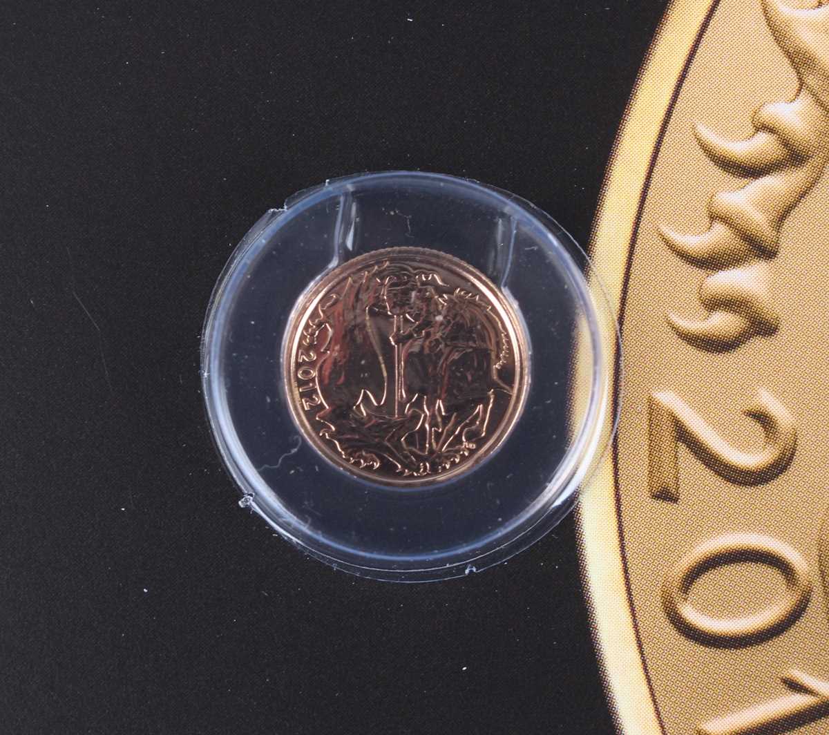 An Elizabeth II Royal Mint Brilliant Uncirculated sovereign, a half-sovereign and a quarter- - Image 4 of 5