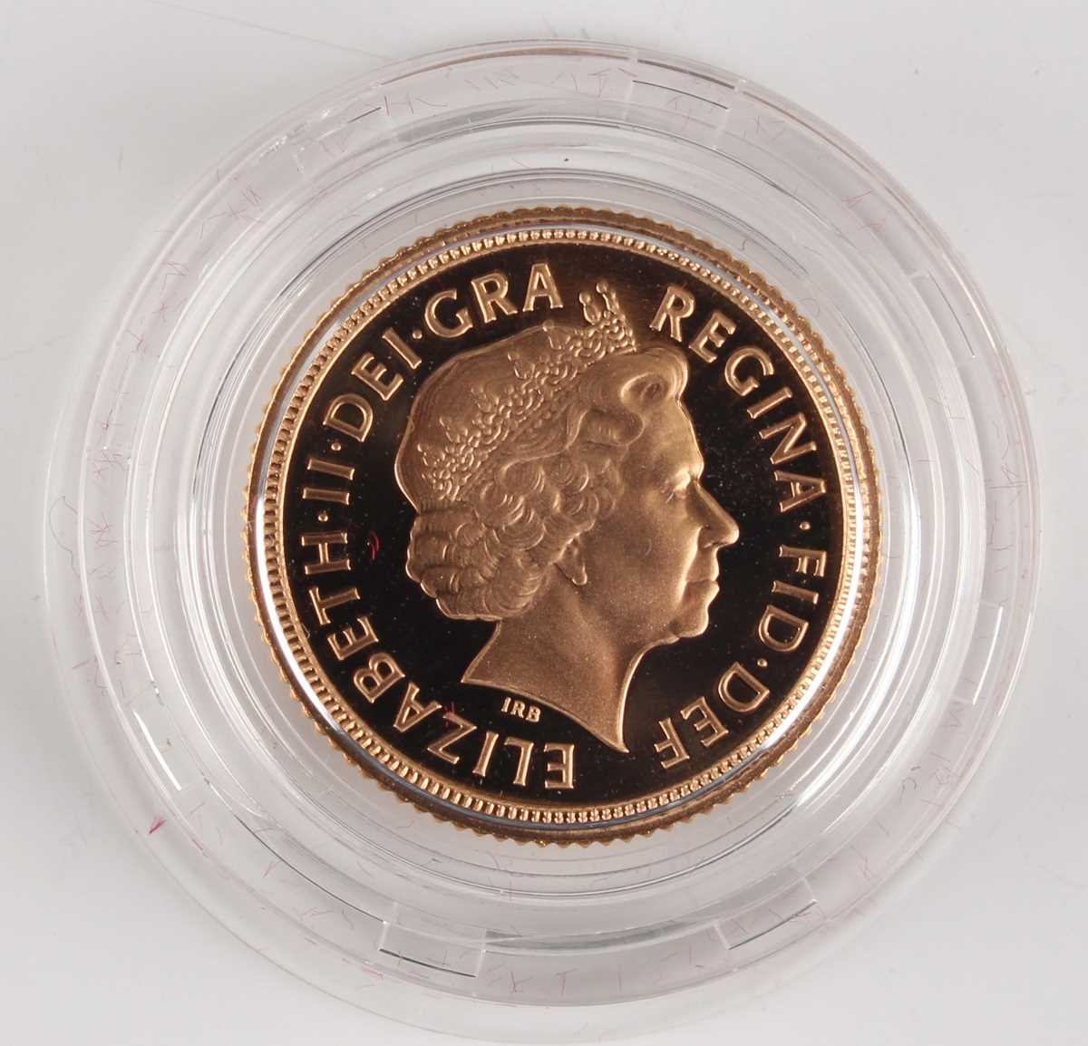 An Elizabeth II Royal Mint proof half-sovereign 2002, cased with certificate booklet, No. 01017. - Image 2 of 3